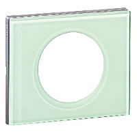 Дизайнерская рамка 1 местная, смальта белая, стекло, 069311 Legrand, серия Celiane