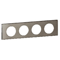 Дизайнерская рамка 4 местная, cталь фактурная, 069104 Legrand, серия Celiane