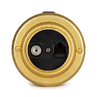 Розетка компьютерная RJ-45+TV кат. 5е с черной вставкой интернет, золото 40405-6 Vintage-Brass