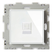 Дизайнерская розетка компьютерная RJ-45 кат. 5e, белый, GL-W201C-WCG CGSS, серия Эстетика
