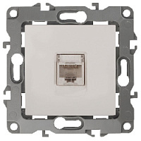 Дизайнерская розетка интернет RJ-45, слоновая кость, Б0014724 Эра, серия 12