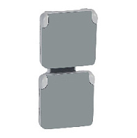 Дизайнерская двойная розетка с заземлением и безвинт. клеммами, серый, 069577 Legrand, вертикальный блок, серия Plexo