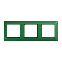 Дизайнерская рамка ударопрочная 3 местная, зеленая, AS583BFGN Jung, серия AS 500