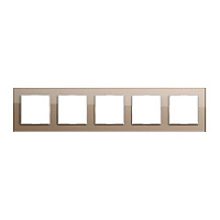 Дизайнерская рамка 5 местная, стекло шампань, AC585GLCH Jung, серия A Creation