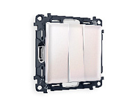 Комплект механизма 3-кл выключателя, жемчуг, MA205010 Ambrella Volt, трехклавишный