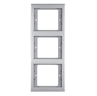 Дизайнерская рамка 3 местная, вертикальная, нержавеющая сталь, матовый лак, металл, 13337004 Berker, серия K.5