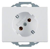 Дизайнерская розетка с заземлением, под углом 45º, полярная белизна, глянцевый, 47280069 Berker, серия Arsys