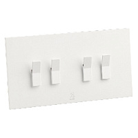 Дизайнерский выключатель Aura Белый лед, BAW4KBE Bonze четырехклавишный