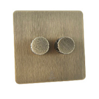 Дизайнерский выключатель диммер Vega Бронза браш, BVBR2D Bonze