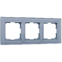Дизайнерская рамка 3 местная, серый, стекло, W0031115 Werkel