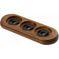 Рамка с пластиковой вставкой 3 местная, орех лакированный, овал, P350-ОЛ ФД КерамикЪ