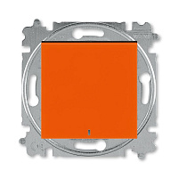 Дизайнерский выключатель с подсветкой, оранжевый / дымчатый черный, 2CHH590146A6066, ABB, одноклавишный, серия Levit