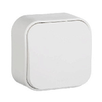 Дизайнерский выключатель-кнопка без фиксации, белый, 782205 Legrand, одноклавишный, серия Quteo