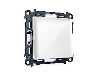 Комплект механизма 1-кл проходного выключателя с подсветкой 5600K нейтральный белый свет, белый глянец, MA102035 Ambrella Volt, одноклавишный