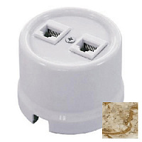 Ретро розетка интернет, мрамор, RS-INT-06 Retrika