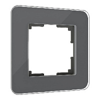 Дизайнерская рамка 1 местная, графит, стекло, W0012440 Werkel