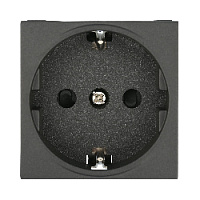 Дизайнерская розетка с заземлением, черный бархат, 851108 LK Studio