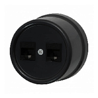 Компьютерная розетка двойная черная B1-302-23 BIRONI