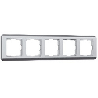 Дизайнерская рамка 5 местная, серебряный, поликарбонат, W0052106 Werkel