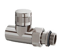 Дизайнерский клапан прямой для радиаторов, ручная регулировка, Tondera 1/2" никель матовый 0622-1500NS00 S.R.Rubinetterie