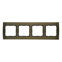 Дизайнерская рамка 4 местная, коричневый/антрацитовый, алюминий, 10143001 Berker, серия B.3