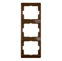 Дизайнерская рамка 3 местная, вертикальная, коричневый, глянцевый, 13330001 Berker, серия Arsys