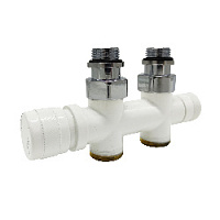 Дизайнерский клапан прямой для радиаторов для 2-х трубной системы отопления, ручная регулировка, Tondera 1/2" белый 0682-1500VCEA S.R.Rubinetterie