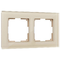 Дизайнерская рамка 2 местная, шампань, стекло, W0021111 Werkel