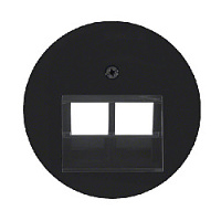 Центральная панель двойной розетки UAE, черный, глянцевый, 14092045 Berker, серии R.1/R.3