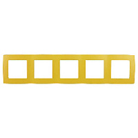Дизайнерская рамка 5 местная, желтый, Б0019418 Эра, серия 12