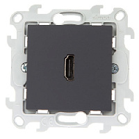 Дизайнерская розетка HDMI, графит, 2411094-038 Simon, серия 24 Harmonie