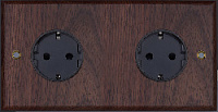 Дизайнерская двухпостовая розетка с заземлением, коричневый, SWBY3B3A11 Salvador