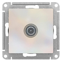 Дизайнерская розетка TV проходная, жемчуг, ATN000492 Schneider Electric, серия Atlas Design