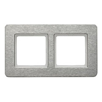Дизайнерская рамка 2 местная, нержавеющая сталь с крацованной поверхностью, 10226083 Berker, серия Q.7