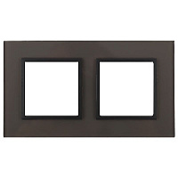 Дизайнерская рамка 2 местная, серый, Б0034504 Эра, серия Elegance