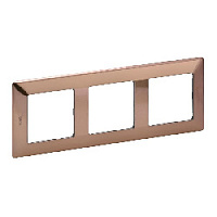 Дизайнерская рамка 3 местная, медь, 754163 Legrand, серия Valena Life