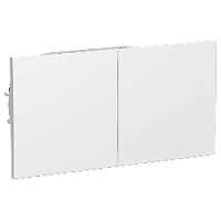 Дизайнерская двойная розетка с заземлением, шторками и с крышкой, белый, ATN000128 Schneider Electric, серия Atlas Design