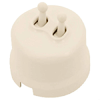 Кнопка тумблерная, звонковая, двойная, пластик, ваниль, JRE.PT52.PG03 Jantera