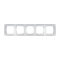 Дизайнерская рамка 5 местная, серебристый металлик, 864503-1 LK Studio, серия LK60