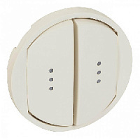 Двойная клавиша выключателя с подсветкой, слоновая кость, 066211 Legrand, серия Celiane