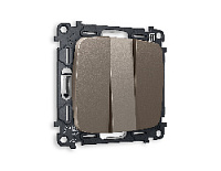 Комплект механизма 3-кл выключателя, темная бронза матовый, MO635010 Ambrella Volt, трехклавишный