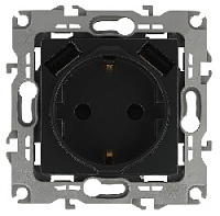Дизайнерская розетка с заземлением + 2хUSB, антрацит, Б0047871 Эра, серия Elegance