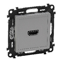 Дизайнерская розетка HDMI разъем A, алюминий, 753371 Legrand, серия Valena Life