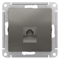 Дизайнерская розетка телефонная RJ-11, сталь, ATN000981 Schneider Electric, серия Atlas Design