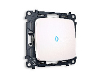 Комплект механизма 1-кл проходного выключателя с подсветкой 10000K голубой свет, жемчуг, MO202040 Ambrella Volt, одноклавишный