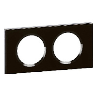 Дизайнерская рамка 2 местная, черный, стекло, 069302 Legrand, серия Celiane