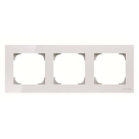 Дизайнерская рамка 3 местная, белое стекло, 2CLA857300A3001 ABB, серия Sky Niessen