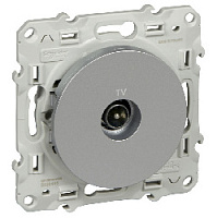 Дизайнерская розетка TV оконечная, алюминий, S53R445 Schneider Electric, серия Odace
