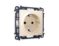 Комплект механизма электрической розетки с/з на винтовых зажимах, бежевый матовый, MA326010 Ambrella Volt