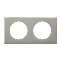 Дизайнерская рамка 2 местная, серый глянец, 066602 Legrand, серия Celiane